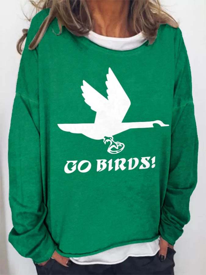 Women‘s Go Birds Football Print Casual Sweatshirt