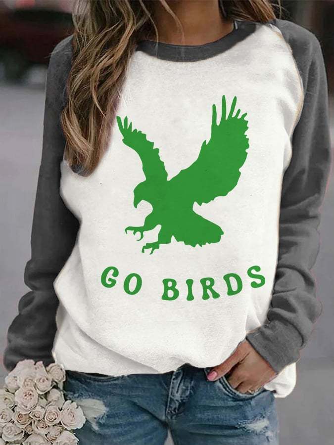 Women‘s Sundays Are For The Birds Print Casual Sweatshirt