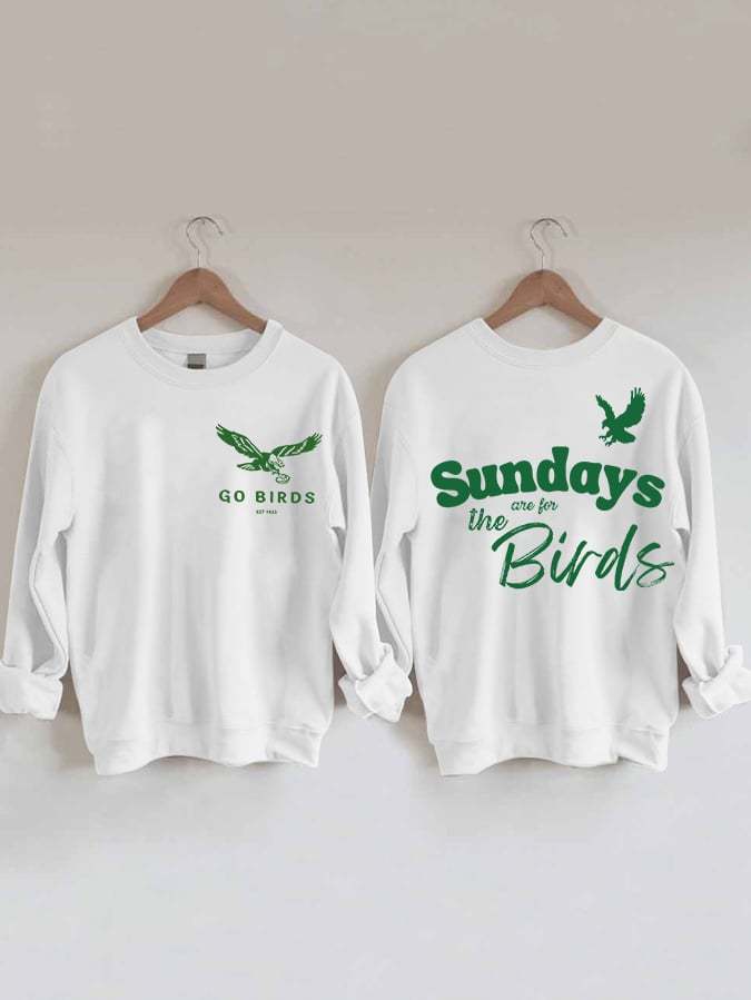 Women‘s Sundays Are For The Birds Football Print Casual Sweatshirt