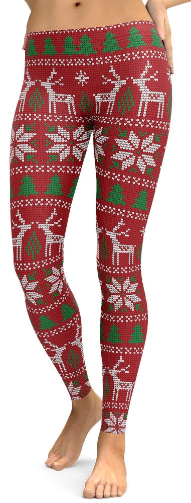 Red Ugly Christmas Leggings