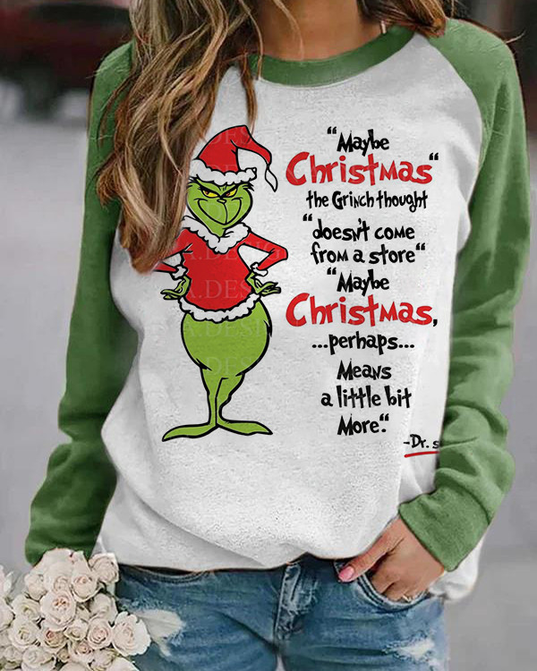 Grinch Printed Loose Sweatshirt