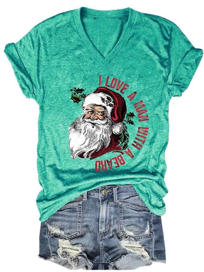 Women's I Love A Men With A Bearo Print Casual T-Shirt