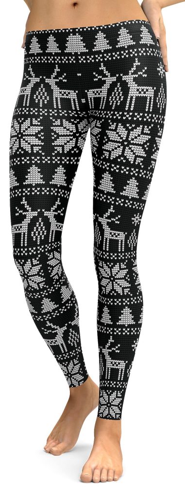 B&W Ugly Christmas Leggings