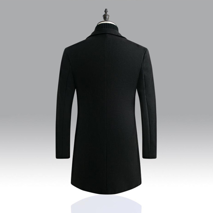 Stand Collar Single Breasted Slim Fit Long Sleeve Coat