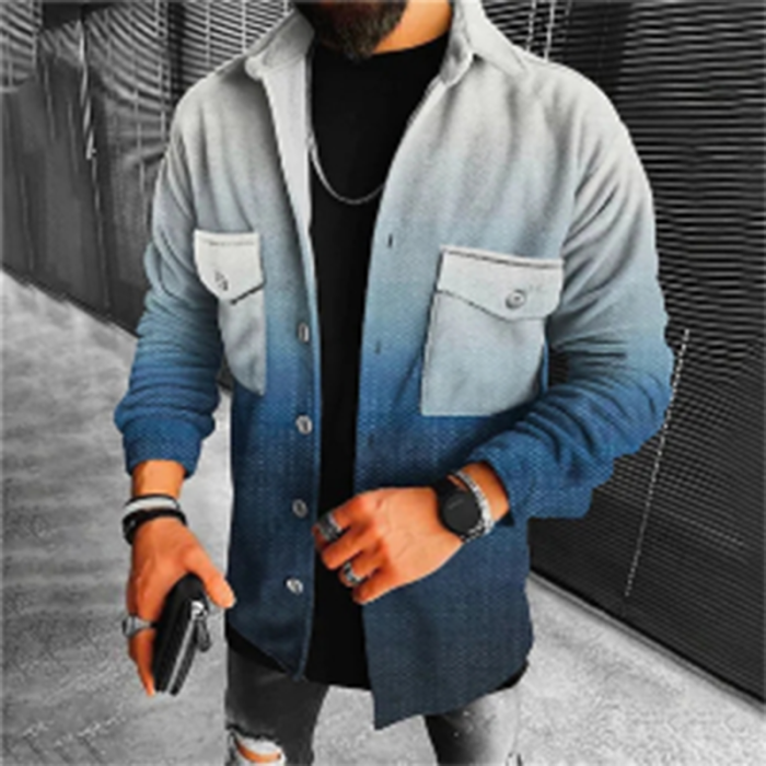 Men's Gradient Casual Shirt Jacket