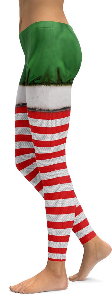 Christmas Candy Cane & Shorts Leggings