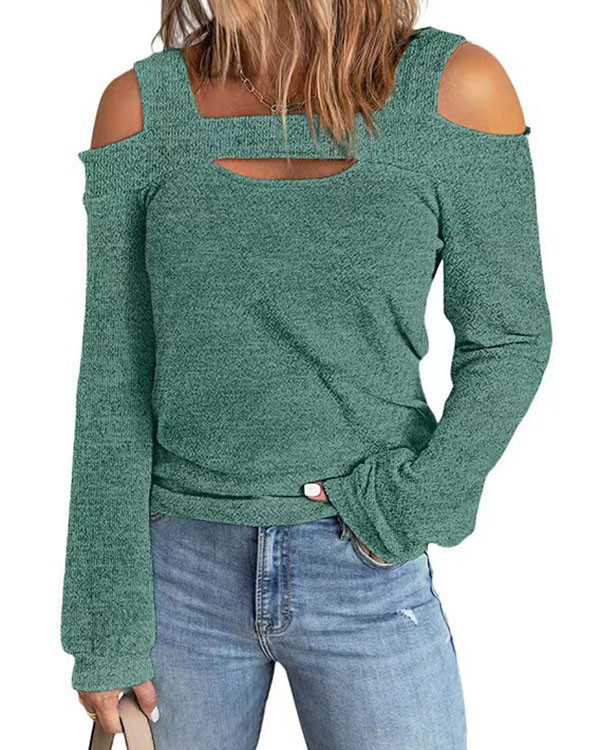 Solid Color Panel Twist Hooded Knit Sweater
