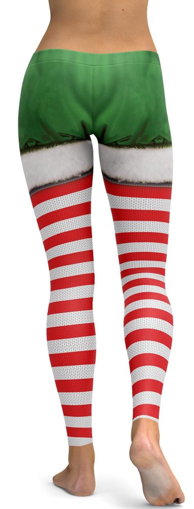 Christmas Candy Cane & Shorts Leggings