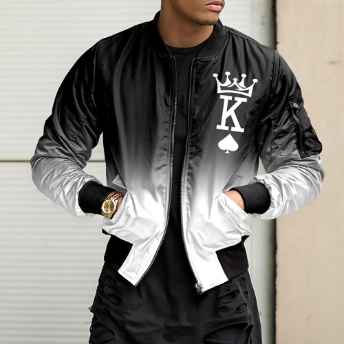 Fashion Gradient K Baseball Jacket