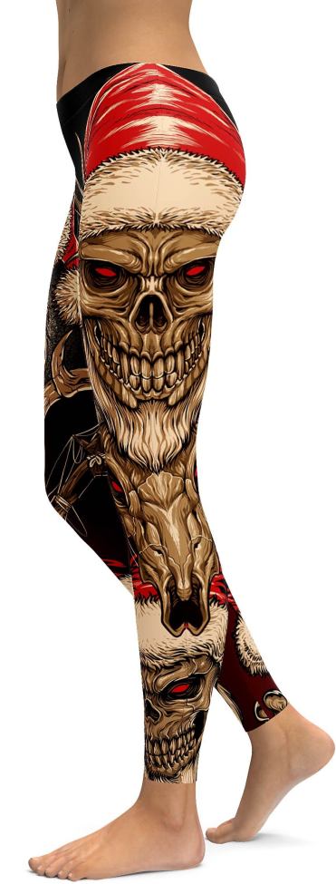 Santa & Rudolph Skull Leggings