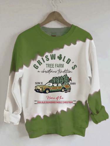 Women's Christmas Tree Vintage Griswold Christmas Print Sweatshirt