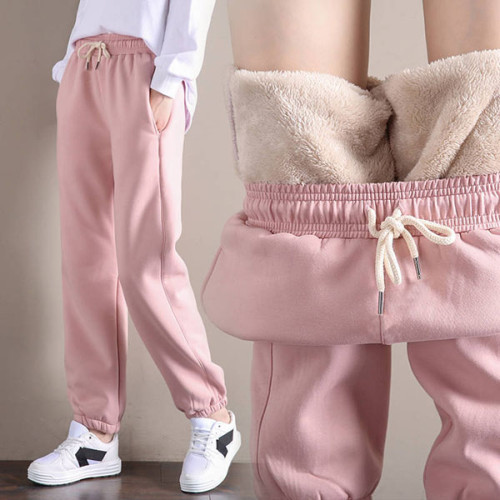 💥Hot Sale💥Women Warm Fleece Cotton Round Neck Solid Joggers Sweatpants (SIZE:S-5XL)