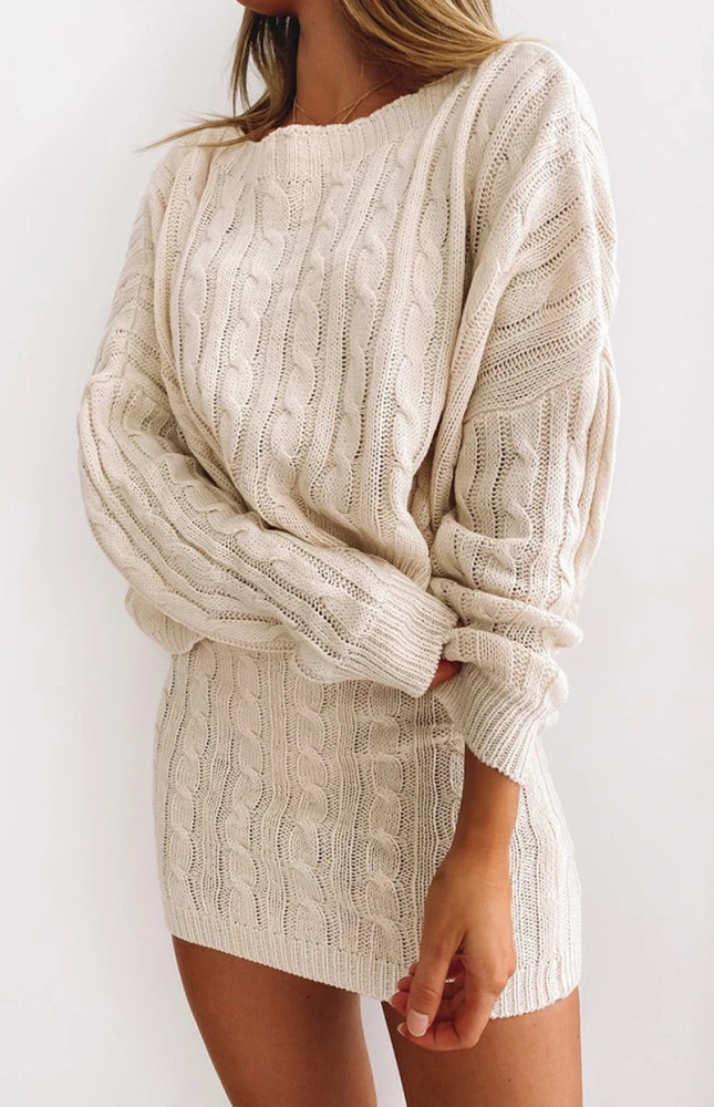 Sexy Short Skirt Loose Sweater Set