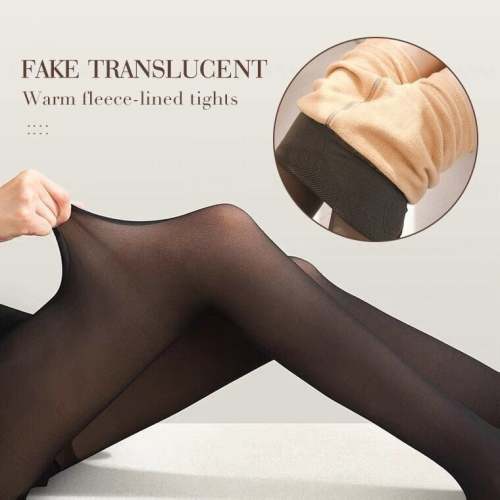 49% OFF-Flawless Legs Fake Translucent Warm Plush Lined Elastic Tights