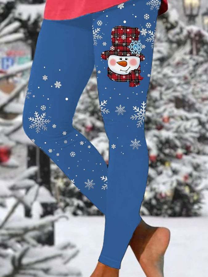 Women's Christmas Snowflake Print Leggings
