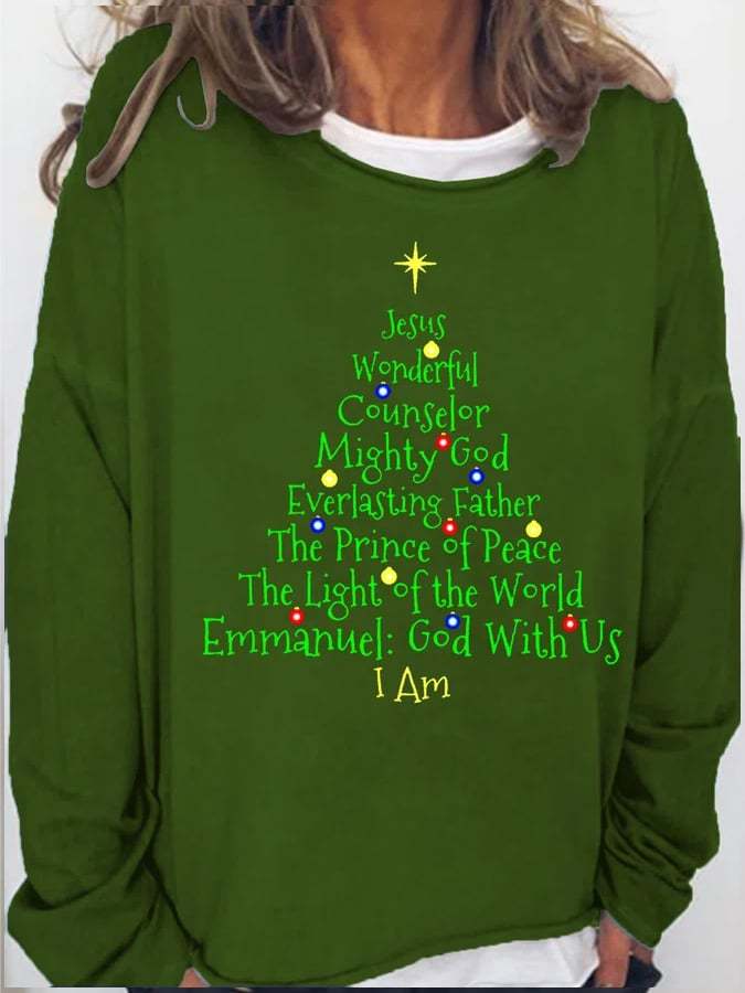 Women's Christmas Jesus Printed Sweatshirts