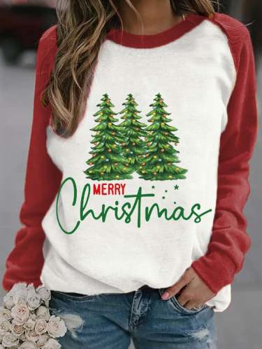 Women's Merry Christmas Print Casual Sweatshirt