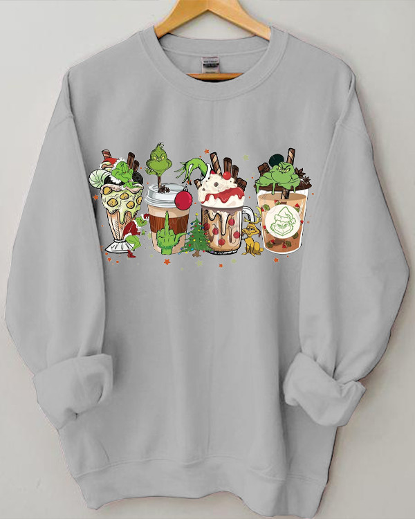 The Grinch Drinks Christmas Loose Sweatshirt