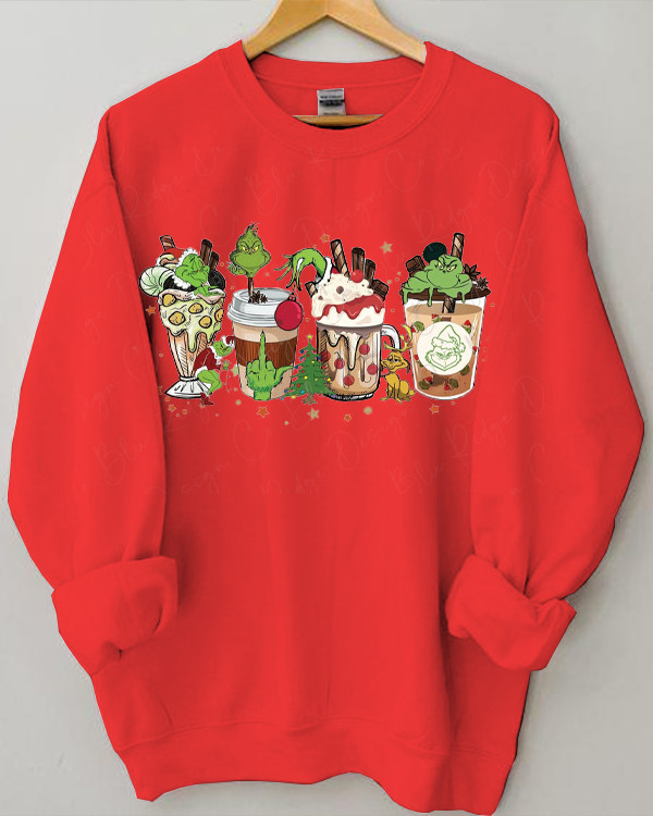 The Grinch Drinks Christmas Loose Sweatshirt