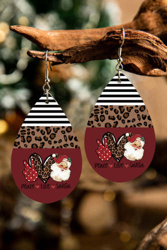 Christmas Leopard Striped Drop Earrings