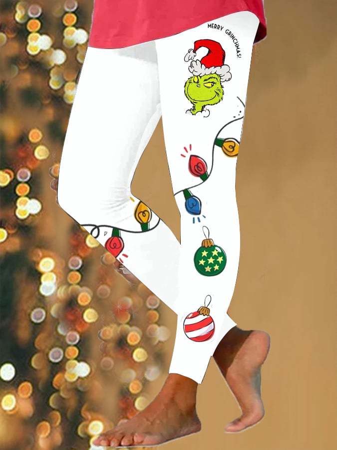 Women's Merry Christmas CartoonPrint Leggings