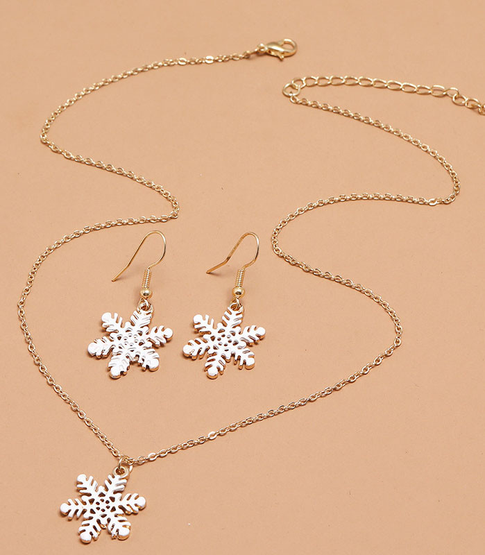 Christmas Snowflake Two Piece Earring Necklace
