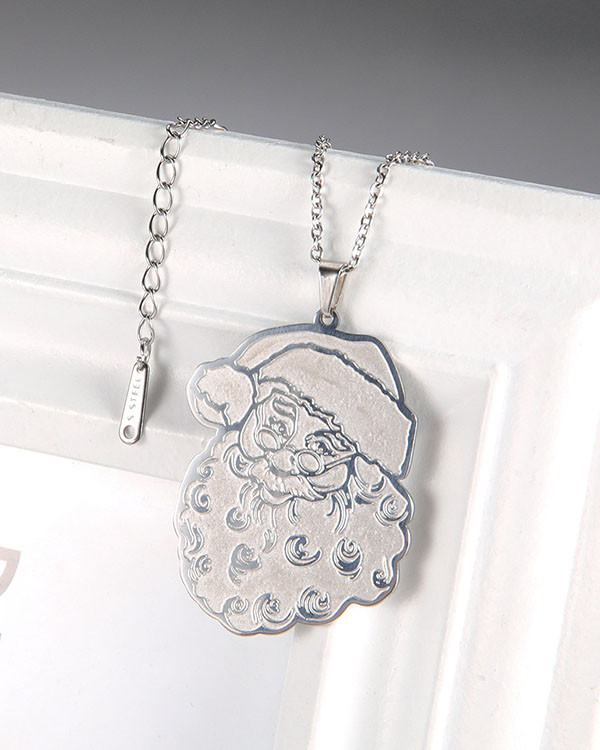 Christmas Santa Steel Necklace