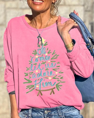 Oh Come Let Us Adore Him Christmas Top