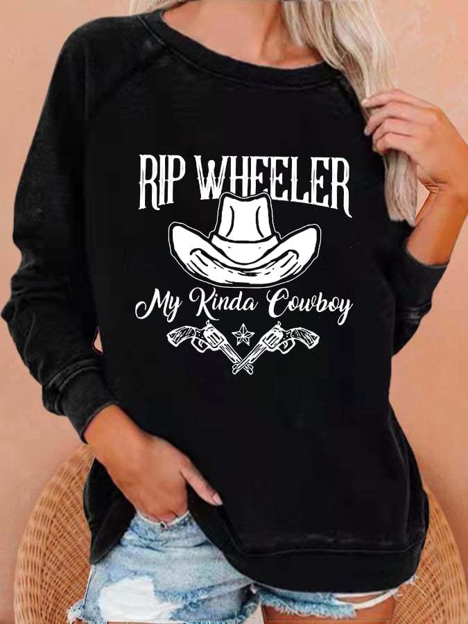 Women's Rip Wheeler My Kinda Cowboy Washed Sweatshirt