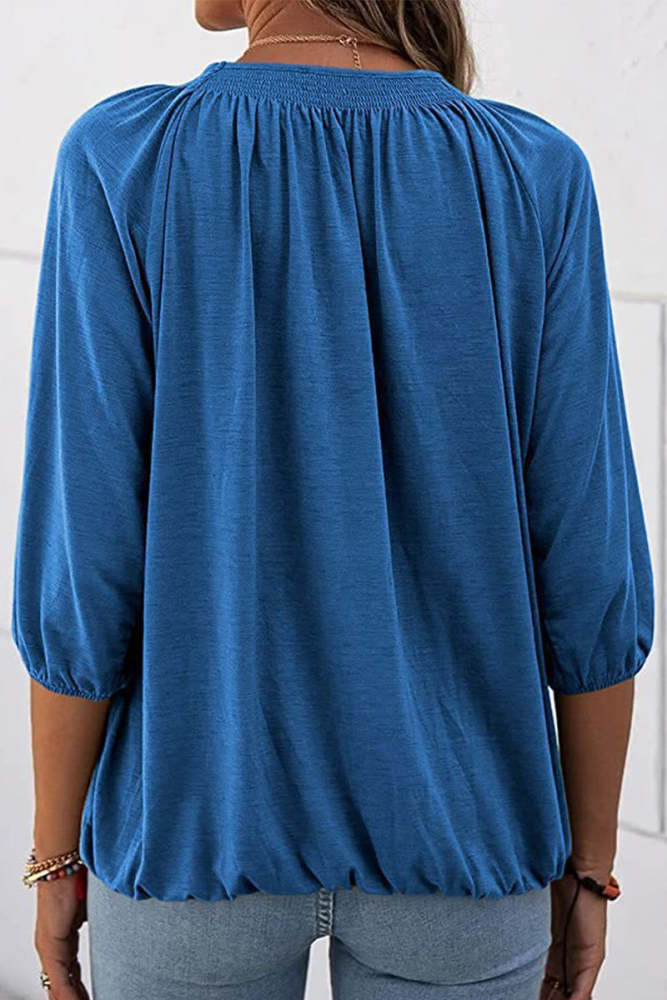 Casual Solid Solid Color O Neck Tops