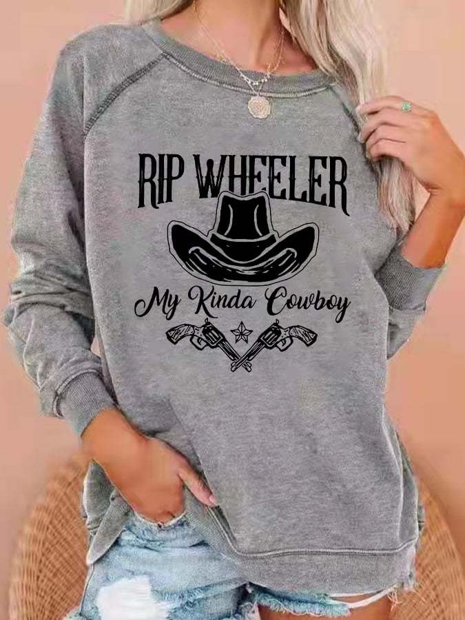 Women's Rip Wheeler My Kinda Cowboy Washed Sweatshirt