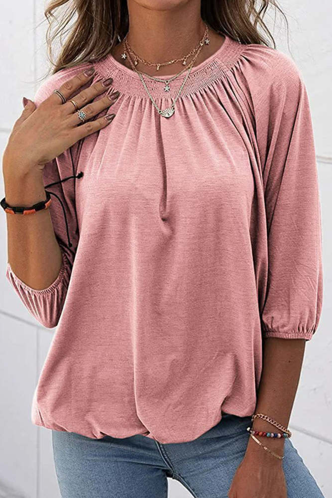 Casual Solid Solid Color O Neck Tops