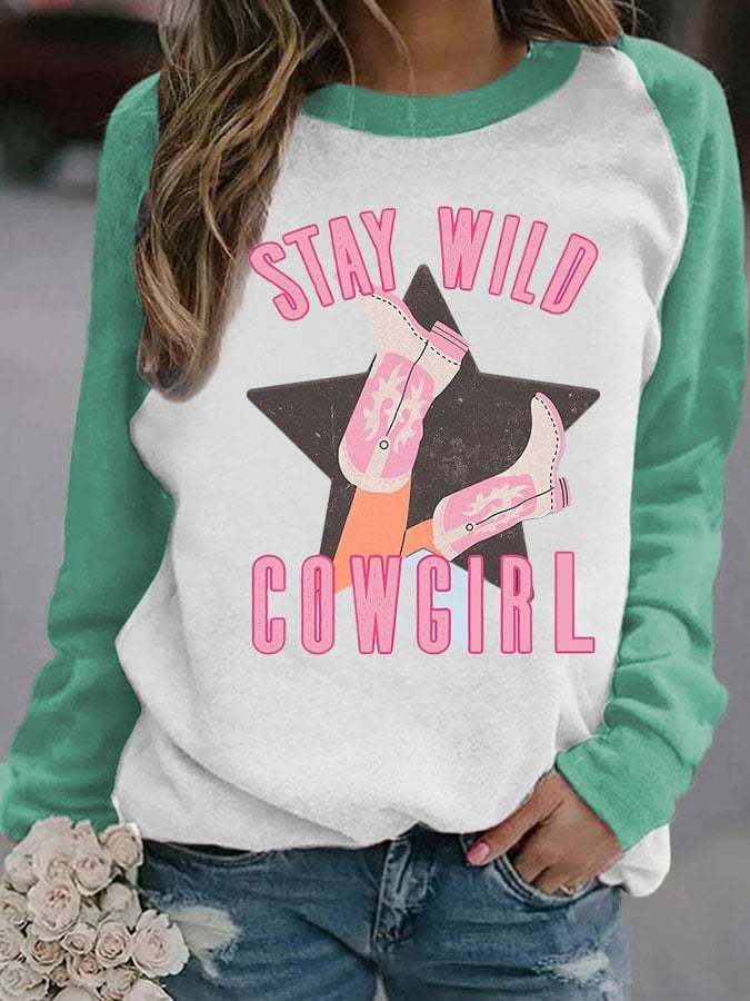 Western Style Women'S Printed Sweatshirt