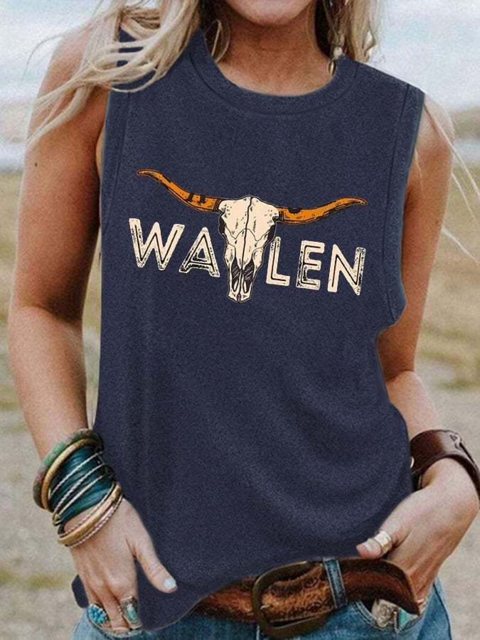 Women's Western Wallen Print Tank Top