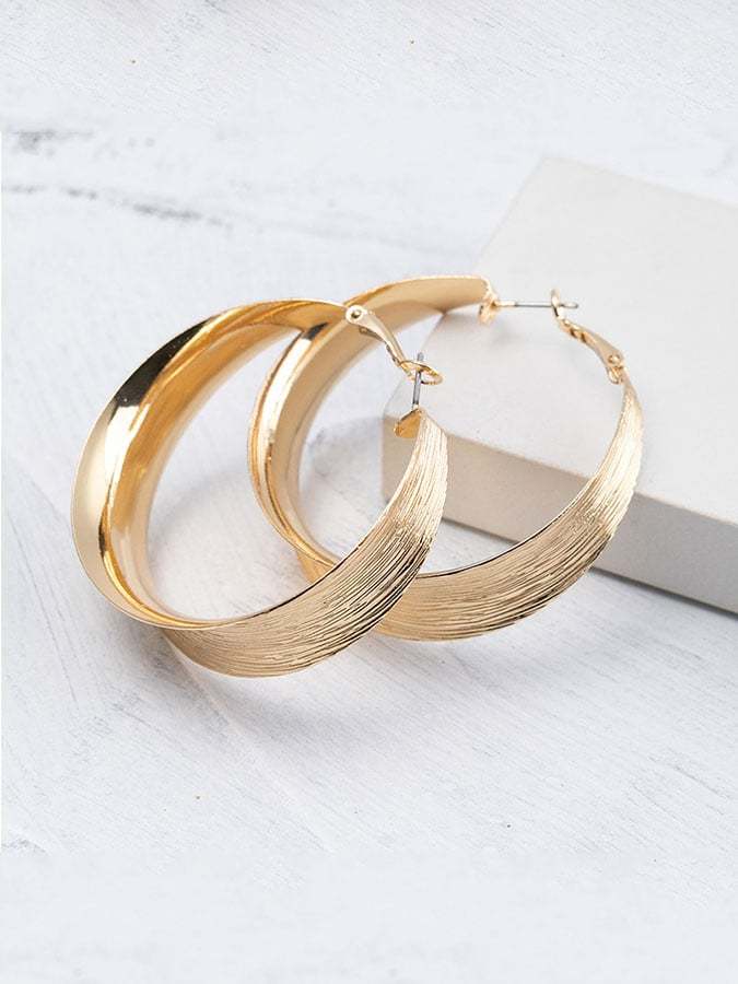 Statement Brushed Metal Party Earrings