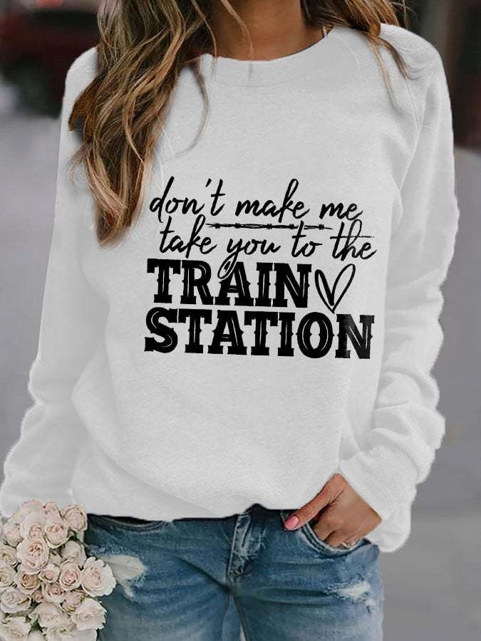 Fashion Letter Print Long Sleeve Sweatshirt