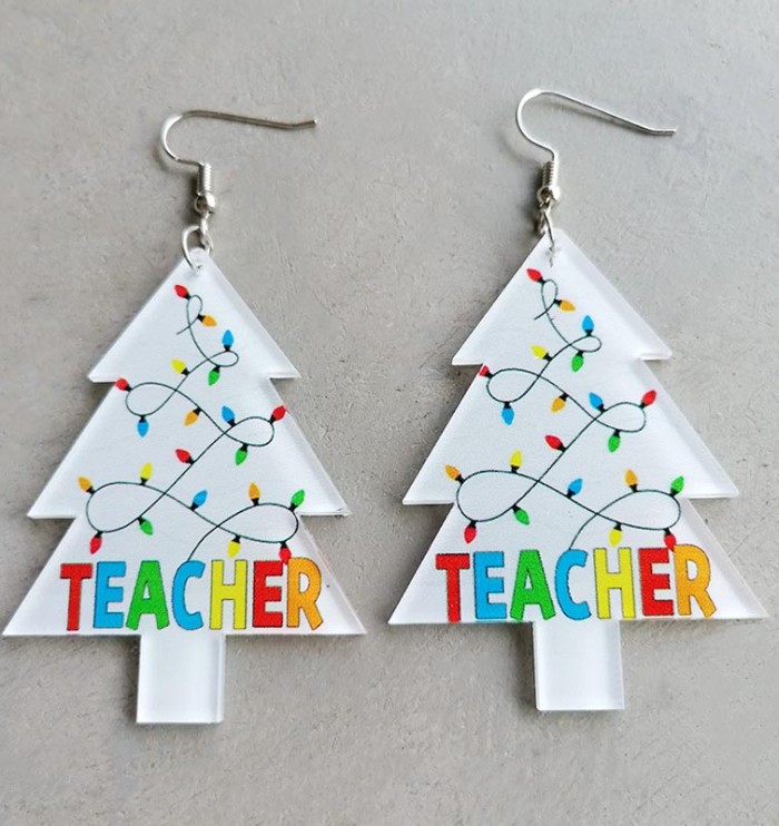 Christmas Lights Round Christmas Tree Earrings