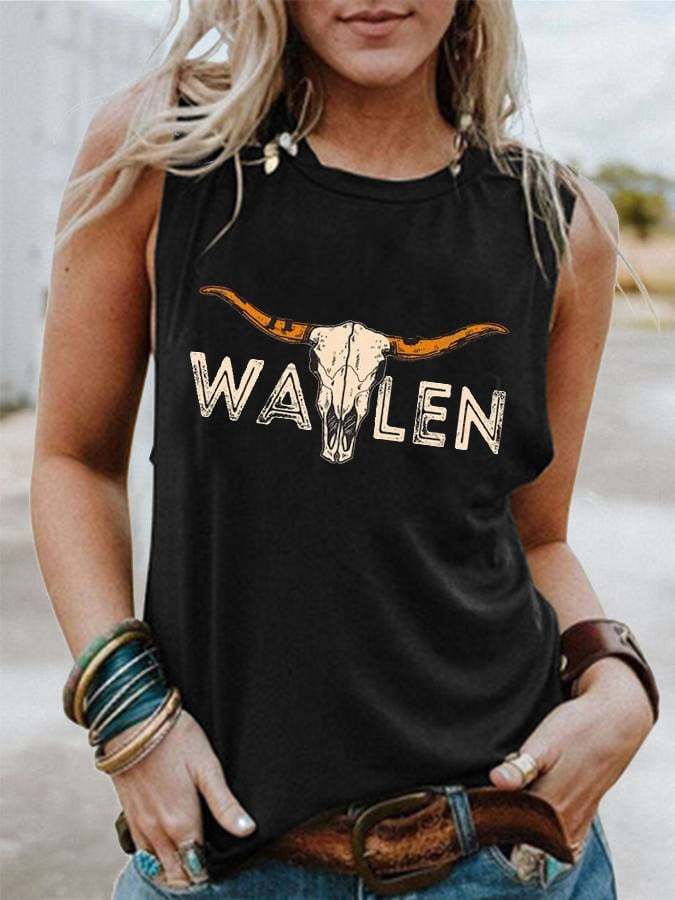 Women's Western Wallen Print Tank Top