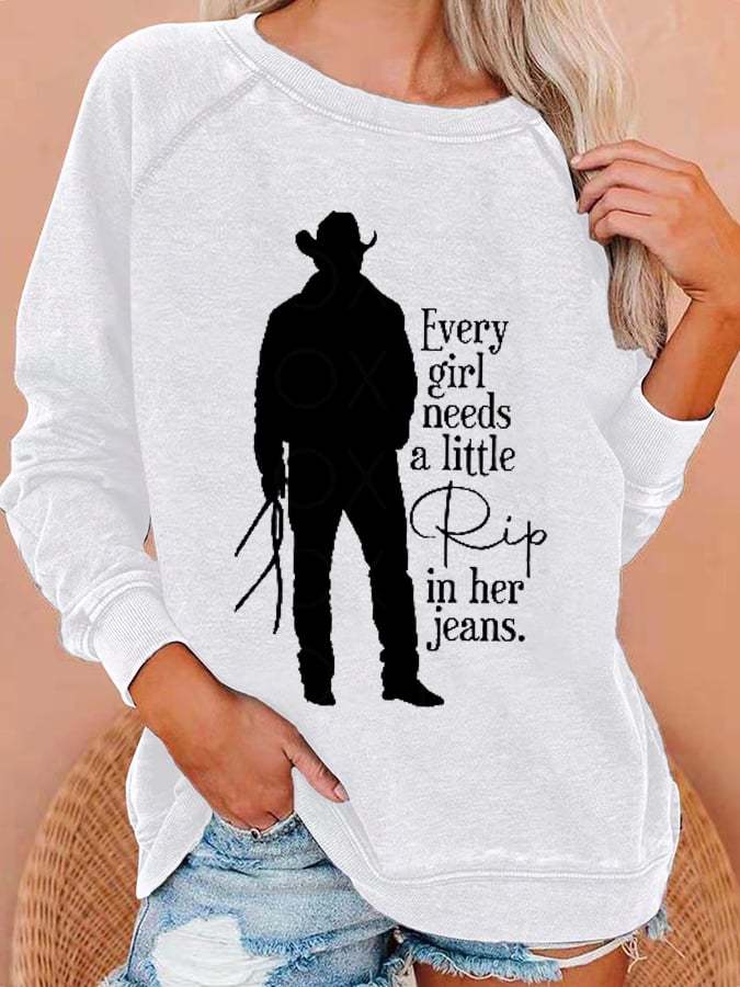 Women's Every Girl Needs a Little Rip Beth Dutton Printed Sweatshirt
