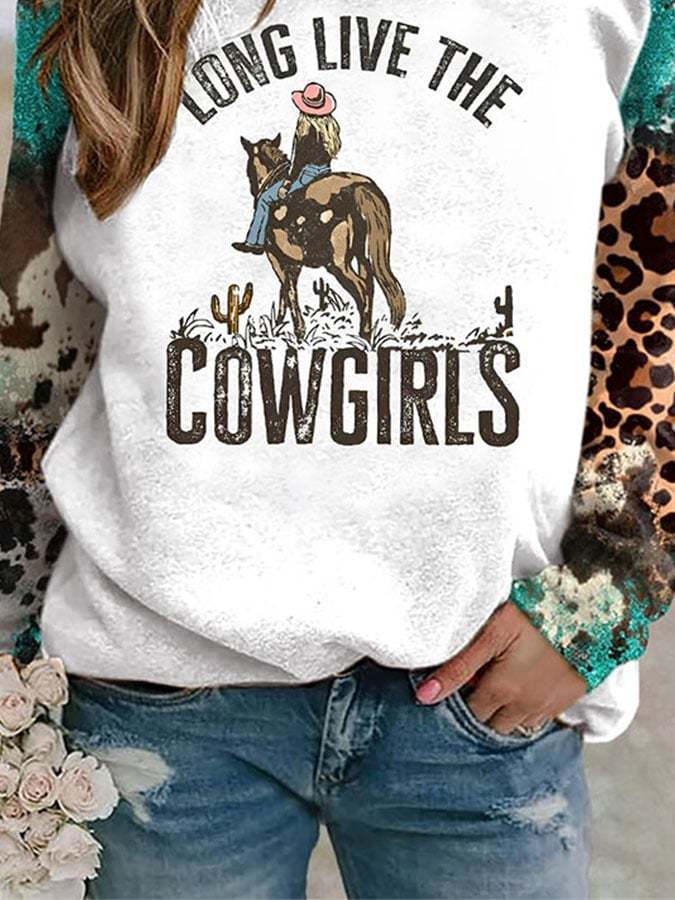 Long Live The Cowgirls Retro Long Sleeve Swearshirt