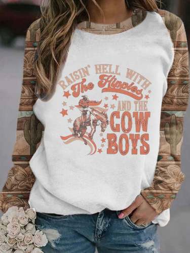 Western Style Women'S Printed Sweatshirt