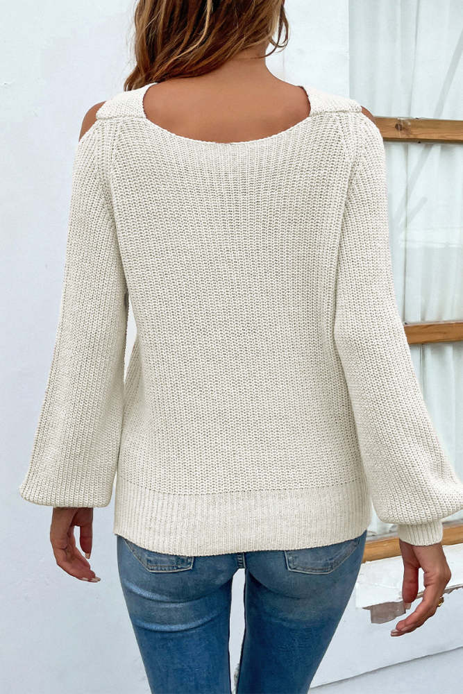 Fashion Solid Solid Color Halter Sweaters(4 colors)