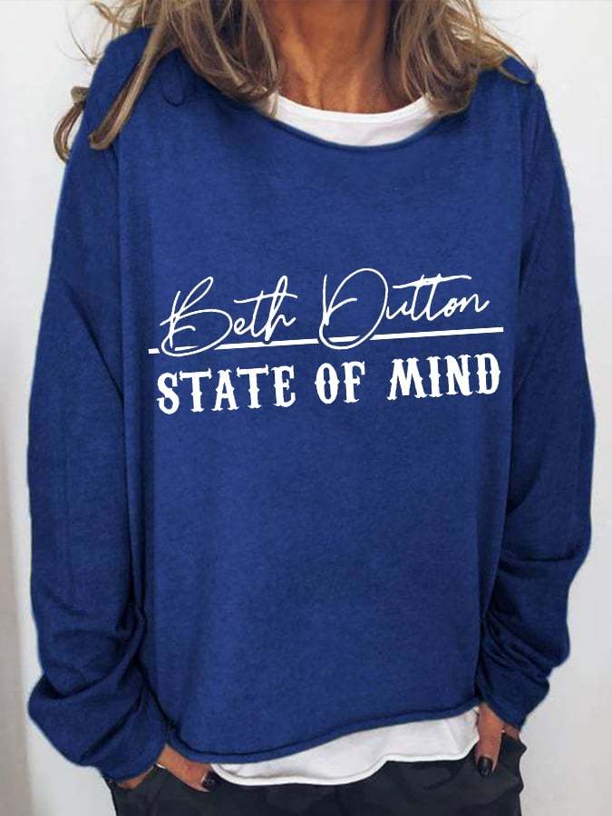 Women's Beth Dutton State Of Mind Printed Casual Sweatshirt