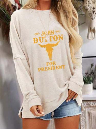 Women's John Button For President Print Sweatshirt
