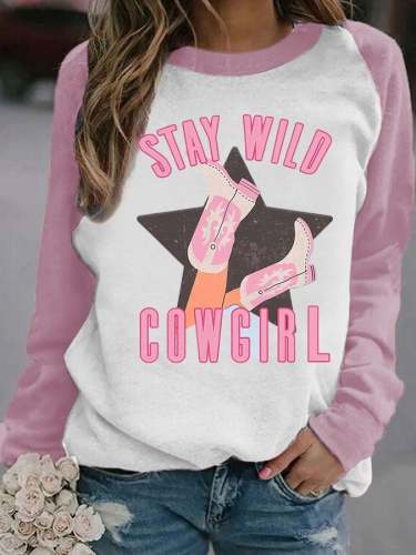 Western Style Women'S Printed Sweatshirt