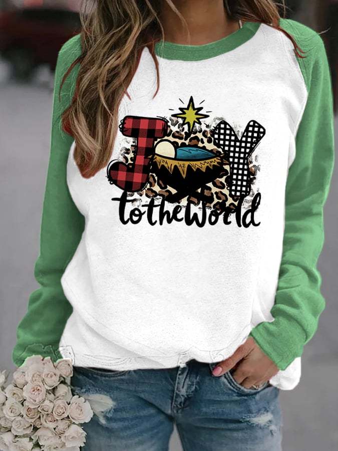 Women's JOY TO THE WORLD Print Casual Sweatshirt