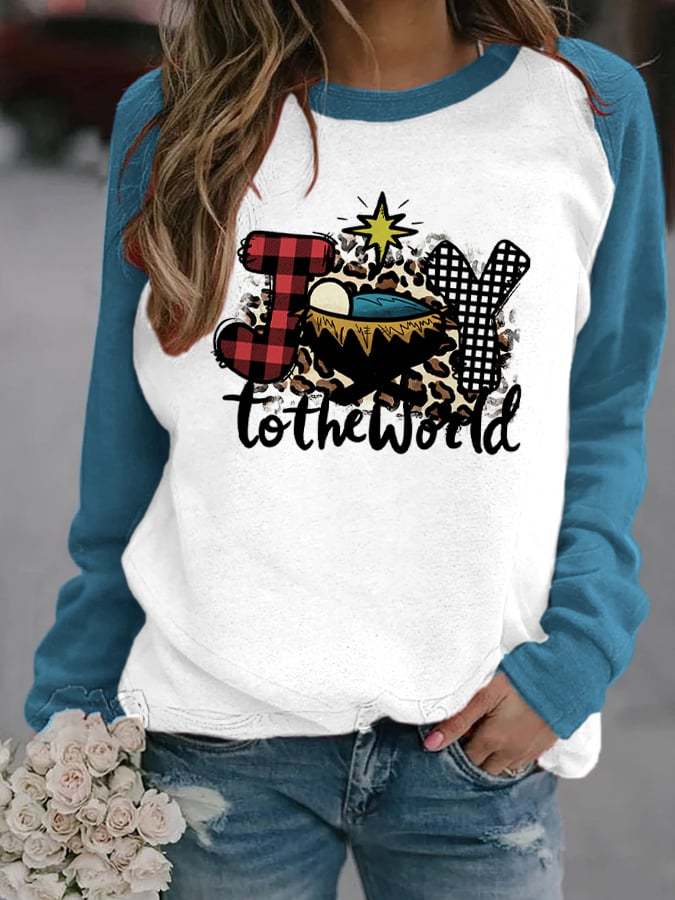 Women's JOY TO THE WORLD Print Casual Sweatshirt