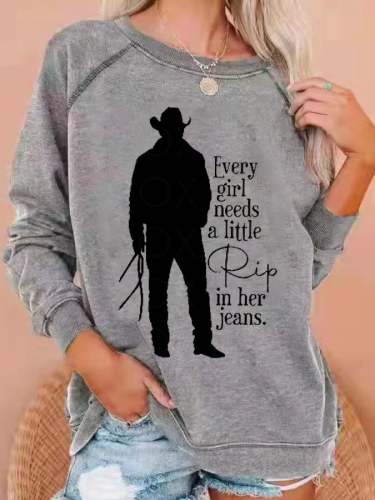 Women's Every Girl Needs a Little Rip Beth Dutton Printed Sweatshirt