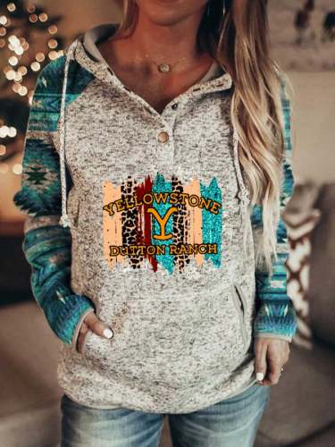 Women's Casual DUTTON RANCH Printed Hoodie
