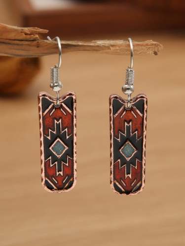 Women's Bohemian West Aztec Oil Drop Earrings